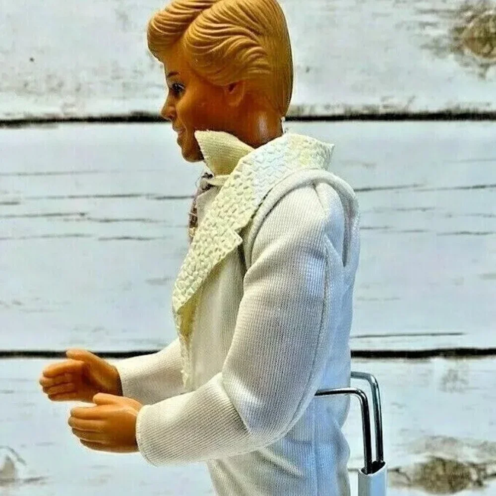 MATTEL BARBIE Ken Doll Plastic Hair Bodysuit 4 Piece Outfit Blue Eyes 12